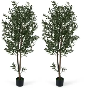 CostwayLot de 2 Plantes Artificielles en Pot Hauteur 180CM Olivier Art...Vendu parcostway