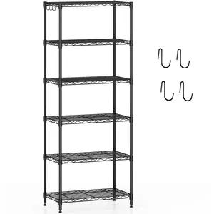 Costway Étagère de Rangement à 6 Niveaux Étagères Réglables Robuste av... pas cher