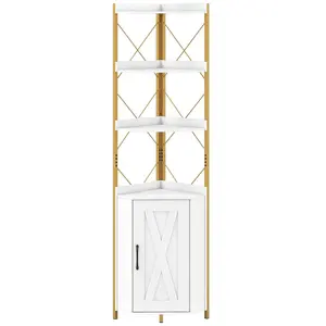 Costway Armoire d'Angle avec Rangement à 5 Étagères Étagère d'Angle Ha... pas cher