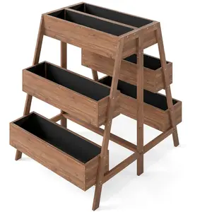 CostwayBac de Jardin Surélevé Multi-niveaux Support de Plantes en Bois... pas cher