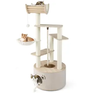 CostwayArbre à Chat en Bois d'Intérieur Tour pour Chat à Plusieurs Niv... pas cher