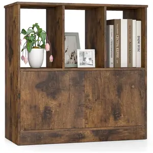 Costway Bibliothèque 3 Cube avec Portes Étagère Cubique 3 Niveaux avec... pas cher