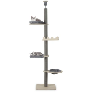 CostwayArbre à Chat Ajustable du Sol au Plafond à 5 Niveaux Tour pour ... pas cher