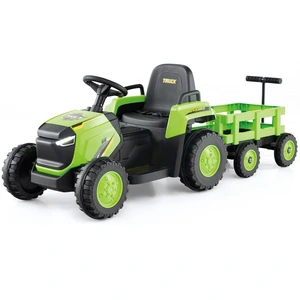 CostwayTracteur Électrique Enfant 12V avec Remorque Détachable Télécom... pas cher