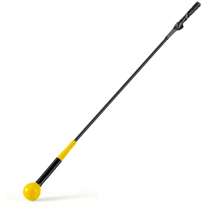 CostwayEntraîneur pour Swing de Golf Bâton d'Entraînement pour l'Échauffement avec Tête Lestée pour la Prise en Main pour Jeunes 120cm Jaune