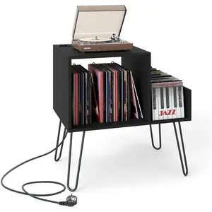 Costway Support pour Tourne-disque Prise de Courant Séparateur Table d... pas cher