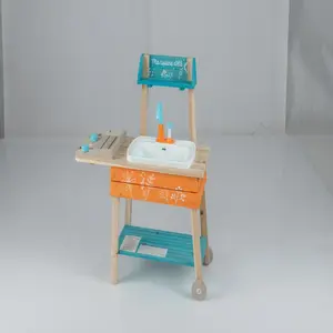 CostwayCuisine de Jeu pour Enfants Cuisine en Bois avec Évier Amovible... pas cher