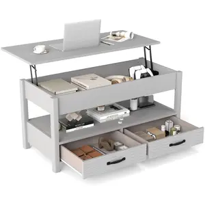 Costway Table Basse à Plateau Relevable avec Rangement Table d'Appoint... pas cher