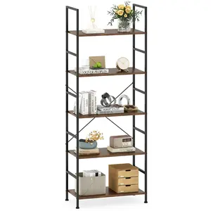 Costway Étagère 5 Niveaux Bibliothèque de 160 cm de Hauteur avec Cadre... pas cher