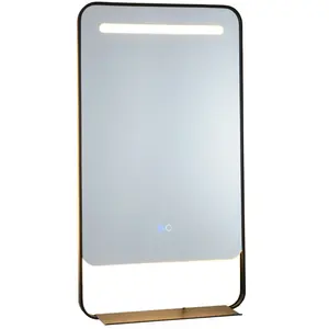 CostwayMiroir de Salle de Bain LED 88,5 x 50cm avec Étagère Miroir de ... pas cher