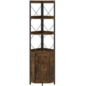 Costway Armoire d'Angle avec Rangement à 5 Étagères Étagère d'Angle Ha... pas cher