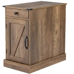 Costway Buffet de Rangement Table d'Appoint Style Fermier avec Station... pas cher