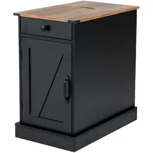 Costway Buffet de Rangement Table d'Appoint Style Fermier avec Station... pas cher