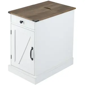 Costway Buffet de Rangement Table d'Appoint Style Fermier avec Station... pas cher