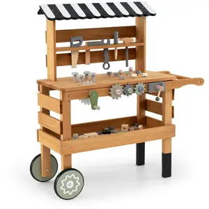 CostwayChariot en Bois 2 en 1 pour Enfants & Banc à Outils Atelier de ... pas cher
