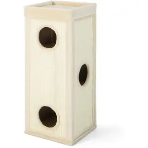 CostwayMaison de Chat à 4 Étages Condo pour Chat de 99 cm de Haut avec Poteaux à Griffer 3 Cachés 4 Coussins en Peluche Douce Naturel pas cher