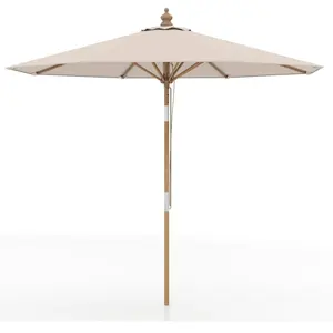 CostwayParasol Rond de 280cm Parasol de Table de Marché en Bambou avec... pas cher