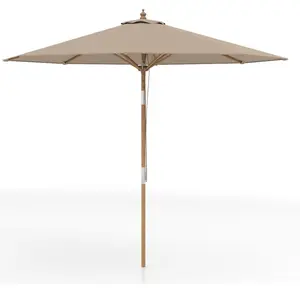 CostwayParasol Rond de 280 cm Parasol de Table de Marché en Bambou ave... pas cher
