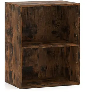 Costway Bibliothèque à 2 Cubes Ouverts Meuble de Rangement à 3 Niveaux... pas cher