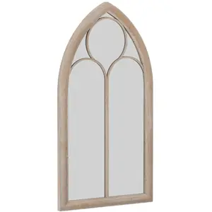 CostwayMiroir Fenêtre de Ferme Grand Miroir Mural Arqué avec Cadre Mét... pas cher