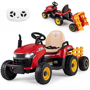 CostwayTracteur Électrique 24V avec Remorque Basculante&Détachable Tra... pas cher