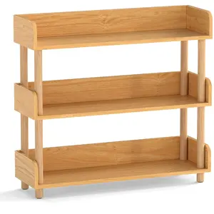 Costway Etagere Rangement 3 Niveaux Bibliotheque en Bois de Pin avec É...Vendu parcostway