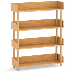 Costway Etagere Rangement 4 Niveaux Bibliotheque en Bois de Pin avec É...Vendu parcostway