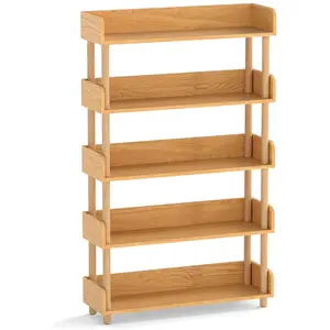 Costway Etagere Rangement 5 Niveaux Bibliotheque en Bois de Pin avec É...Vendu parcostway