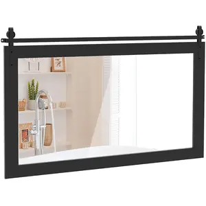 Costway100 X 66 CM Miroir Murale de Ferme Style Porte de Grange Rectan... pas cher