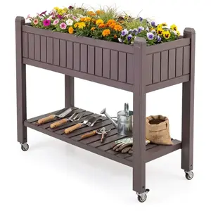 CostwayJardinière Surélevée avec Roulettes Lit de Jardin avec Moniteur... pas cher
