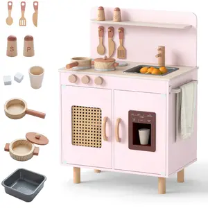 CostwayCuisine de Jeu pour Enfants Ensemble de Cuisine avec Machine à ... pas cher