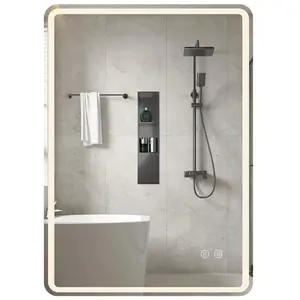 Costway80 x 60 cm Miroir de Salle de Bain LED Miroir Mural Rectangulai... pas cher