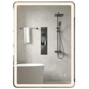 Costway70 x 50 cm Miroir de Salle de Bain LED Miroir Mural Rectangulai... pas cher