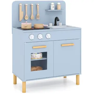 CostwayCuisine de Jeu pour Enfants de +3 Ans Cuisine de Jeu En Bois av... pas cher