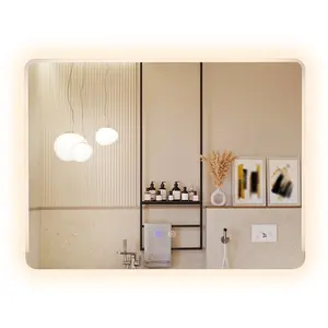 Costway80 x 60 cm Miroir de Salle de Bain avec Éclairage Miroir Mural ... pas cher