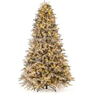 Sapin de Noël LED 180CM COSTWAY-Pré-éclairé-250 Lumières Blanc Chaud8 ... pas cher