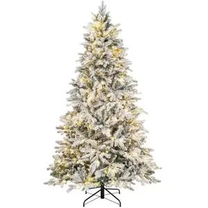 Costway Sapin de Noël Lumineux 210cm COSTWAY-300 Lumières LED Blanc Ch... pas cher