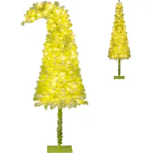 COSTWAY Sapin de Noël Artificiel 180 cm avec 688 Pointes Branches (Vert) pas cher