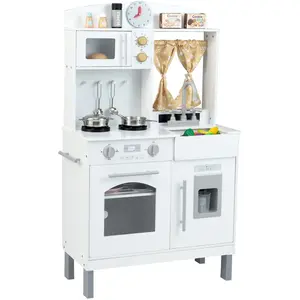 CostwayCuisine de Jeu pour Enfants avec 3 Hauteurs Réglables Micro-ond... pas cher
