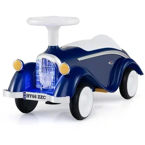 CostwayVoiture Porteur Enfant avec Volant Klaxon Phares à LED sous le ... pas cher