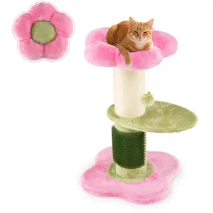 CostwayArbre à Chat Fleur Tour pour Chatons avec Plateforme Rembourrée... pas cher