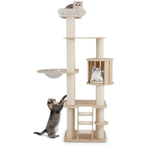 CostwayArbre à Chat 185 CM en Contreplaqué Massif avec Condo Perchoir ...Vendu parcostway