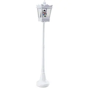 CostwayLanterne de Noël Musicale Lampadaire de Noël avec LED Blanc Cha... pas cher
