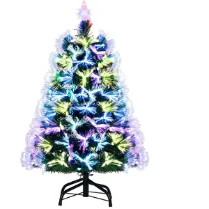 CostwaySapin de Noël à Fibre Optique 95 CM Sapin Artificiel Pré-éclair... pas cher