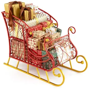 CostwayPanier Traîneau du Père Noël en Métal Traîneau de Rangement à 2... pas cher