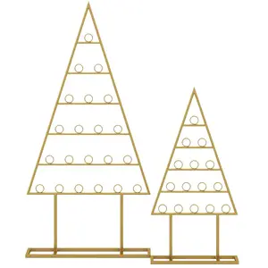 CostwayLot de 2 Porte-Cartes Support Photo en Forme d'Arbre de Noël av... pas cher
