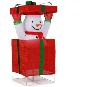 CostwayBonhomme de Neige Lumineux dans Boîte Cadeau Bonhomme de Neige ... pas cher