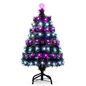 CostwaySapin de Noël Artificiel Pré-Illuminé de 93cm avec Fibres Optiq... pas cher