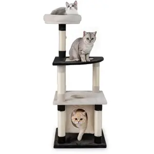 CostwayArbre à Chat Multi-Niveaux Tour Moderne pour Chats avec Poteaux... pas cher