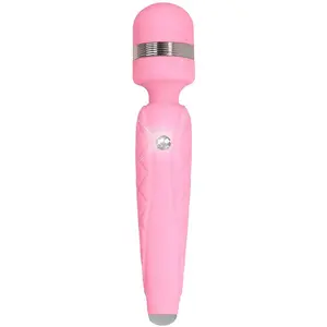 PILLOW TALK Stimulateur massant Cheeky Wand Wibe With Crystal pas cher
